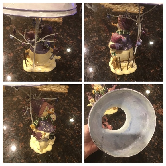 Home Interiors Snowman w/babies Tea Light Lamp - Picture 8 of 8